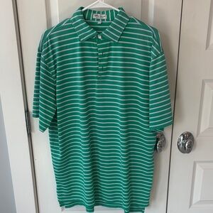 Peter Millar Men's Polo in Green and White